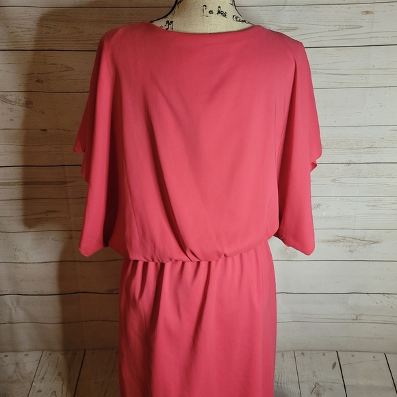 Suzi chin pink shirt dress medium 10 flowy spring summer dress - Picture 3 of 6